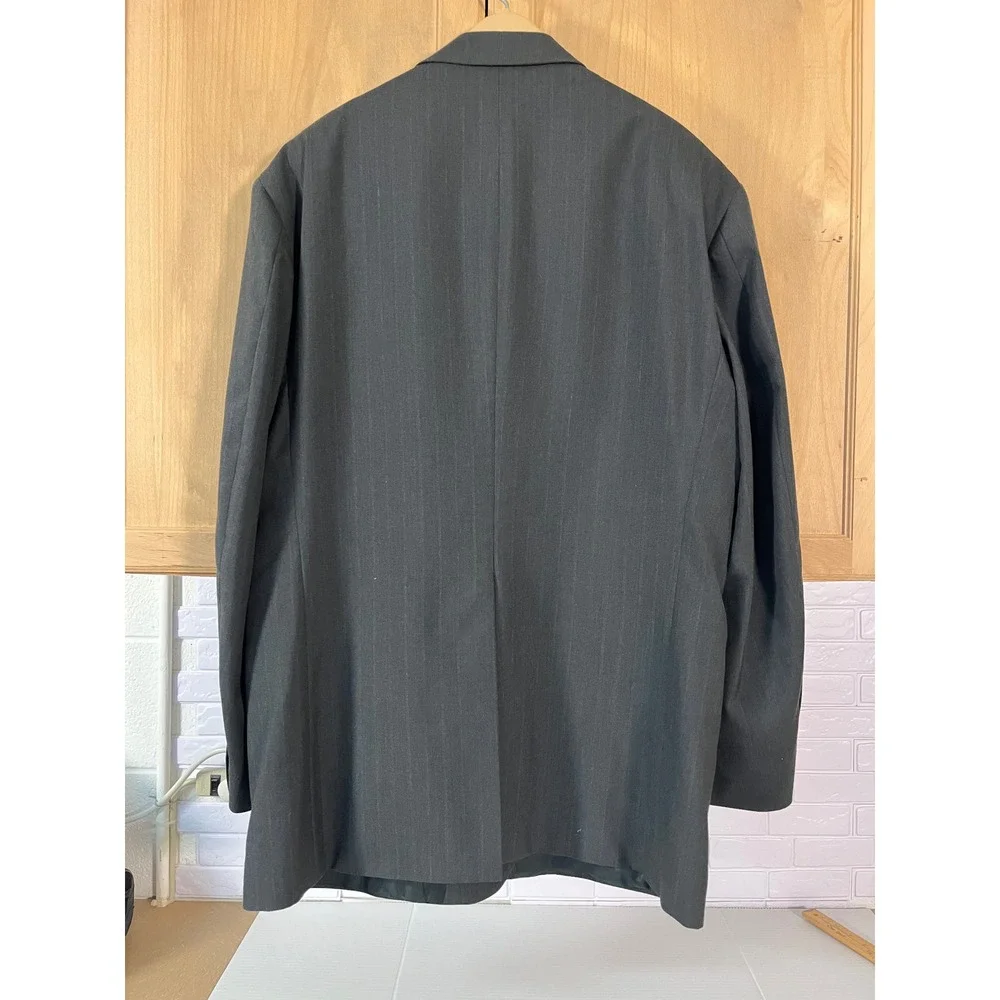 Kilburne and Finch Suit Mens 46L W40 Gray Excellent Wool Blend Pinstripe‎ 2pc